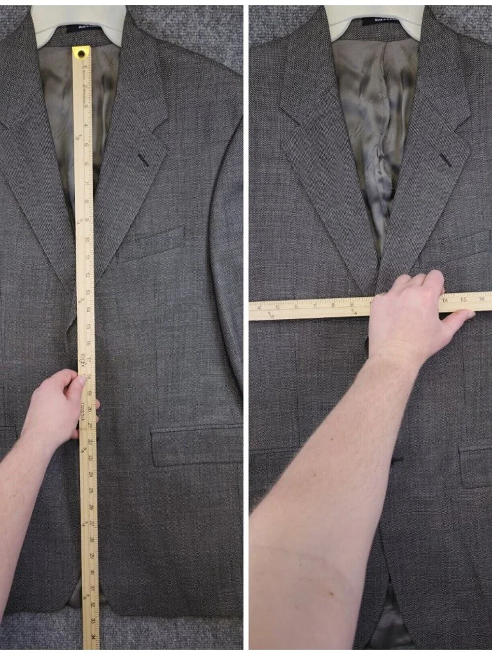 Chaps By Ralph Lauren Gray Blazer 2 Button 95% Wool 5% Cashmere Made In Canada